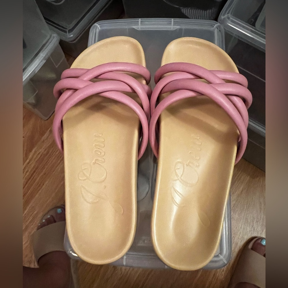 Jcrew sandals, pink rubber top, size 9